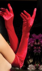 Красные длинные перчатки выше локтя, фото