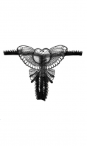 Трусики с бабочкой с разрезом черные, фото 2