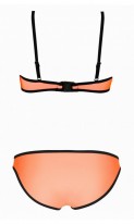 Бандажный купальник оранжевый с черными полосками, фото 3