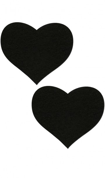 Наклейки на грудь сердечки черные, фото