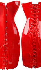 Красное корсет платье на шнуровке кожаное, фото 2