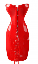 Красное корсет платье на шнуровке кожаное, фото