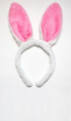 Ушки зайки кролика зайчика белые с розовым, фото 2