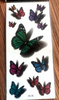 Временная татуировка 3D Бабочки с тенью, фото