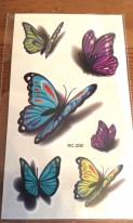 Временная татуировка Бабочки 3D, фото 2