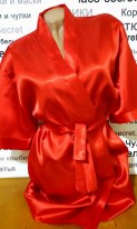 Атласный халат красный, фото 2