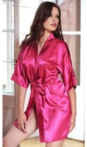 Атласный халат розовый, фото