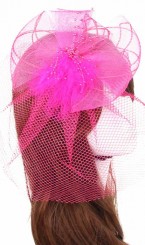 Шляпка с вуалью розовая, фото