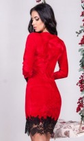 Бархатное платье красное Д-329 фото 3