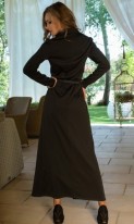 Черное длинное платье рубашка Д-364 фото 2