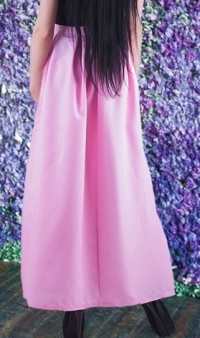 Длинная юбка из габардина розовая Л-138 фото 2