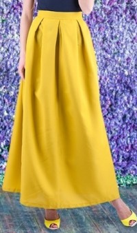 Длинная юбка из габардина желтая Л-136
