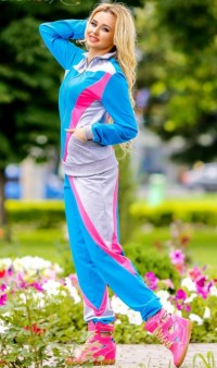 Голубой спортивный костюм КТ-127 фото 2
