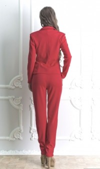 Красный брючный костюм КТ-112 фото 2