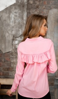 Розовая рубашка с оборками на спине СК-174