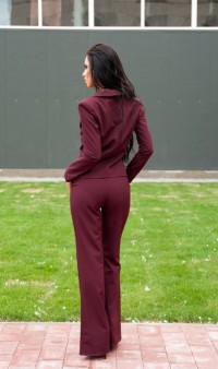Стильный костюм цвета марсала пиджак и брюки КТ-110 фото 2