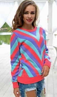 Трехцветный свитер СК-225