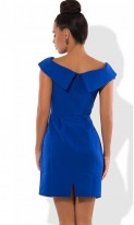 Деловое синее платье выше колена, фото 2