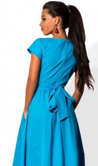 Голубое платье миди из бенгалина, фото 2