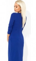 Красивое синее платье с имитацией запаха Д-470 фото 2