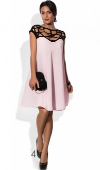 Платье с переплетеным декольте розовое, фото