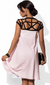 Платье с переплетеным декольте розовое, фото 2