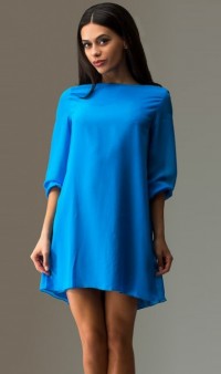 Шифоновое платье коктейль голубого цвета, фото 2