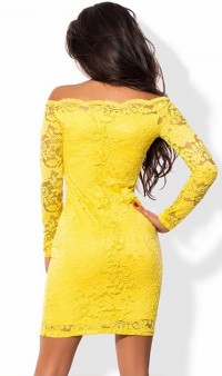 Желтое гипюровое платье, фото 2