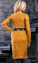 Желтое замшевое платье с вышивкой Д-595 фото 2