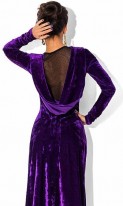 Бархатное эксклюзивное вечернее платье фиолетового цвета, фото 2
