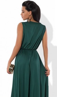 Платье макси из шелка Армани зеленое, фото 2