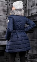 Ультрамодная зимняя курточка синего цвета с пышной юбкой СК-294 фото 2