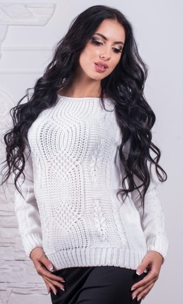 Женский свитер белого цвета СК-310