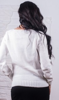 Женский свитер белого цвета СК-310 фото 2