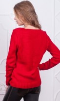 Женский свитер красного цвета СК-308 фото 2