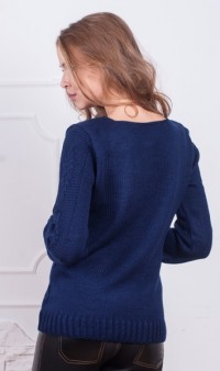 Женский свитер темно синего цвета СК-307 фото 2