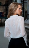 Блуза с расклешенными рукавами белая СК-413 фото 2