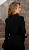 Блуза с расклешенными рукавами черная СК-412 фото 2