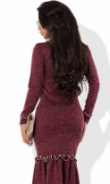 Бордовое платье-футляр миди из ангоры софт Д-938 фото 2