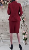 Деловой бордовый костюм с юбкой КТ-141 фото 2