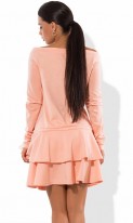 Платье-чарльстон из французского трикотажа персиковое Д-889 фото 2