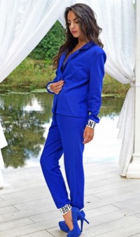 Синий костюм с манжетами КТ-150