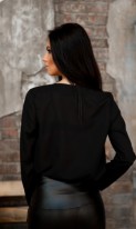 Стильная блуза с запахом черная СК-401 фото 2