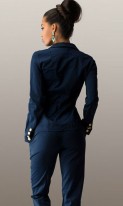 Темно-синий костюм из стрейч-коттона КТ-171 фото 2