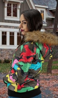 Зимняя куртка цветное хаки СК-467 фото 2