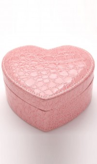 Шкатулка для украшений сердце светло розовая ТБ-136