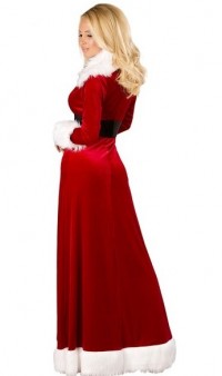 Женский костюм Санта Клауса в пол с гетрами Р-420 фото 2