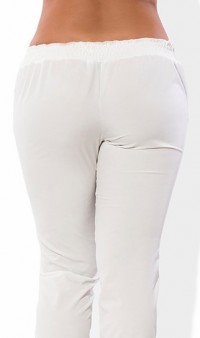 Белые летние брюки из ткани софт 1260 фото 2