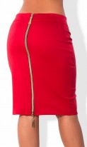 Красная юбка с молнией сзади 1242 фото 2