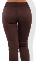 Летние коричневые брюки из стрейч коттона 1314 фото 2